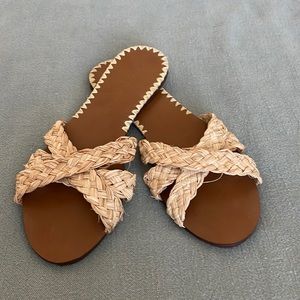 Zara Trafaluc Straw Sandals Slides